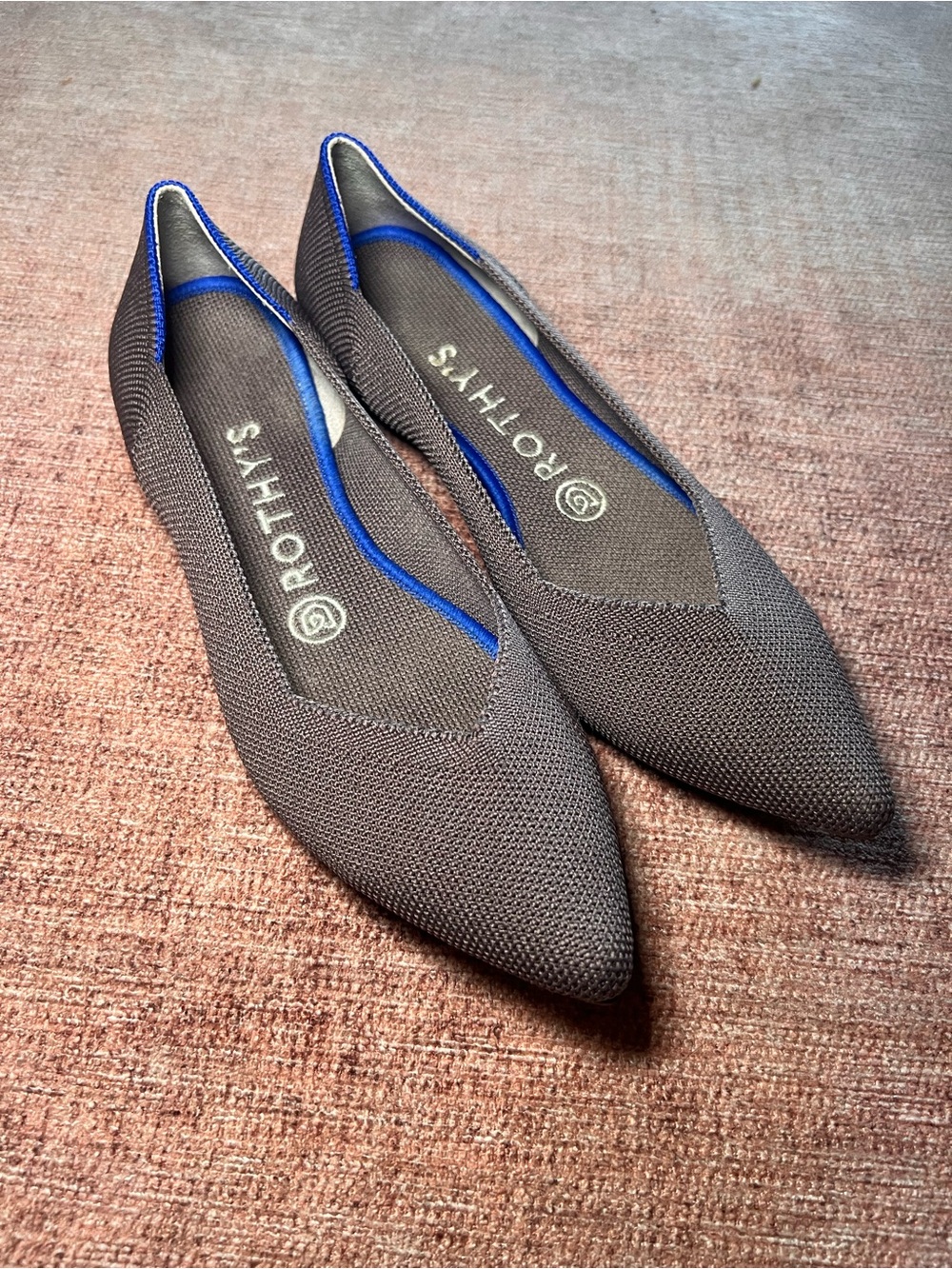 Rothy's The Point II Women’s Size 7 Pointed Knit Ballet Flat in Charcoal Gray